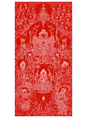 斗姆元君描金画稿道家神仙神话人物临摹线稿白描底稿工笔画装饰画