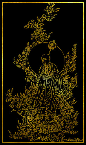 地藏王菩萨描金唐卡|静心减压|佛像涂色线稿|DIY手绘填色装饰画 - 图3