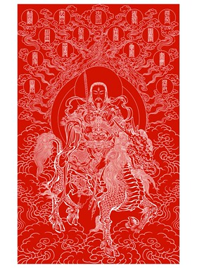 雷祖描金画稿道家神仙神话人物临摹线稿白描底稿工笔画装饰画菩萨