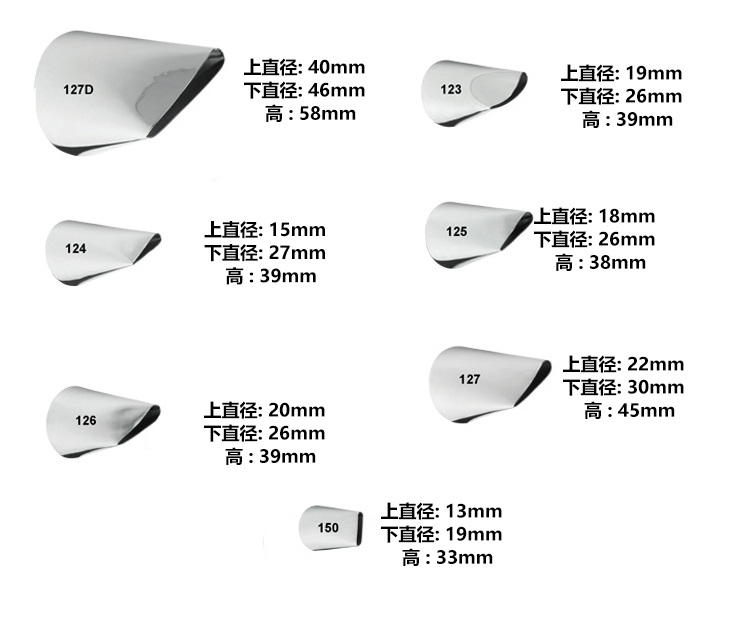 两仓发货wilton惠尔通中号花嘴123/124/125/126/127/127D花瓣玫瑰 - 图0