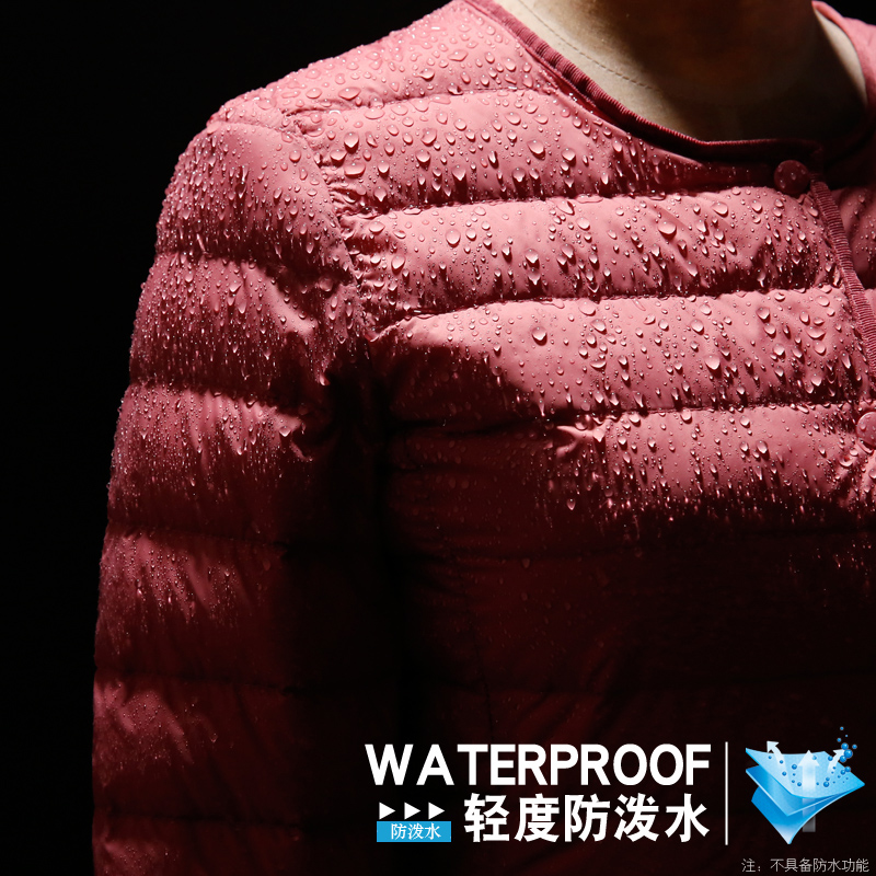 新款反季轻薄圆领羽绒服女保暖内胆短款大码外套秋冬女装无领 2018 新款反季轻薄圆领羽绒服女保暖内胆短款大码外套秋冬女装无领 2018