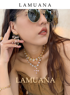 LAMUANA粉粉假日系列复古项链小众设计感choker短款颈链女70373