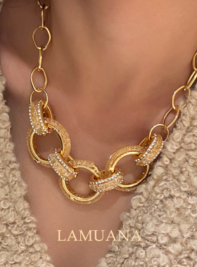 LAMUANA金星盘兜钻系列意式轻奢小众设计气场套装项链耳环戒指女