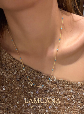 LAMUANA 【轻奢彩宝】天然美松雕花罗盘项链轻奢高级感银镀厚金