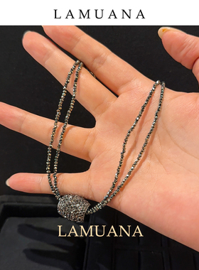 LAMUANA银灰钻系列项链小众设计感闪钻颈链圆圈夸张圆形女礼物