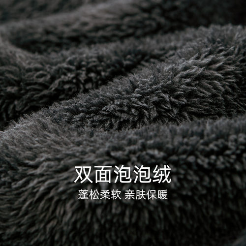 红豆情侣泡泡绒睡衣男士秋冬季加厚法兰绒女珊瑚绒休闲家居服套装 - 图2