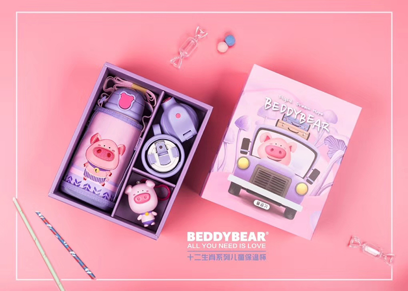 beddybear韩国杯具熊儿童保温杯带吸管两用宝宝幼儿园水杯子学生 - 图2