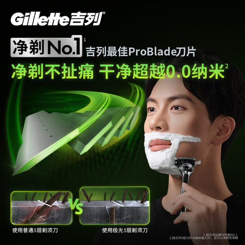屈臣氏吉列热感/极光剃须刀架适用刀片4刀头 - 图2