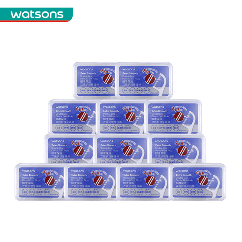 屈臣氏细滑深洁双线护理盒牙线棒 屈臣氏牙线/牙线棒