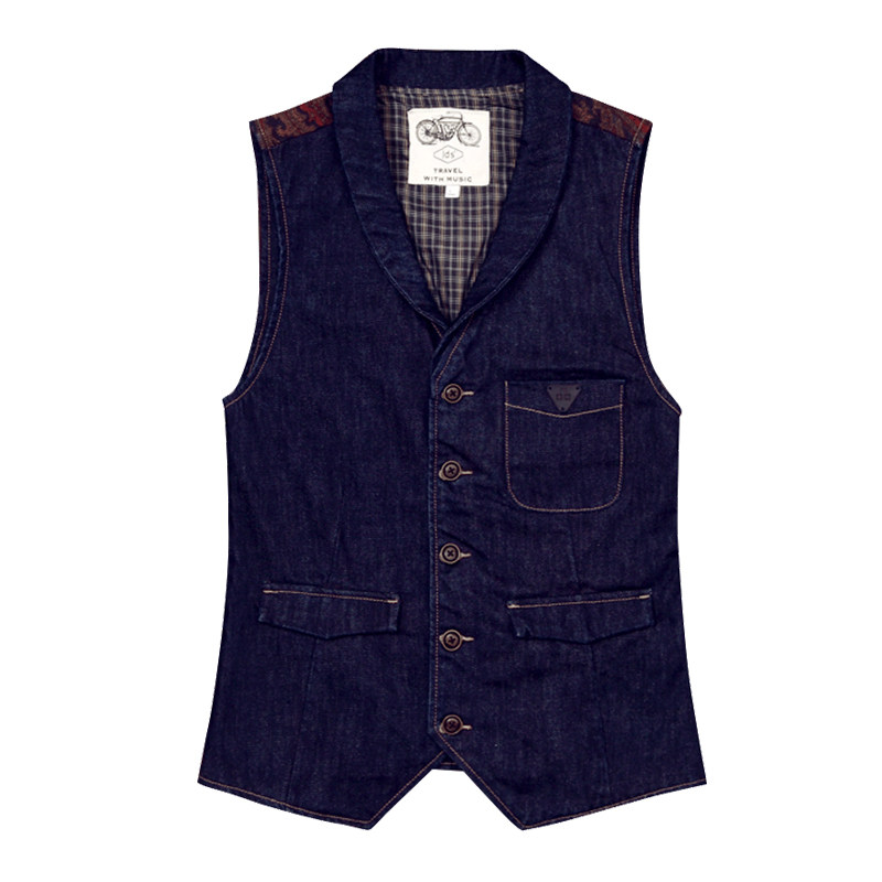 英伦风男士牛仔日系复古西装潮马甲 角斗士服饰背心/马甲