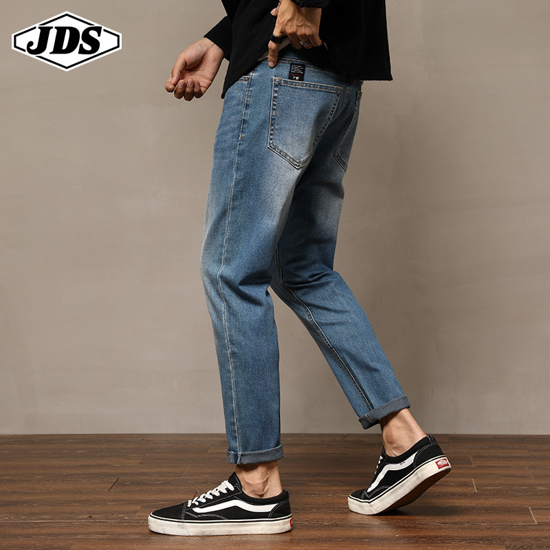 2020夏季复古男修身小脚弹力牛仔裤 角斗士服饰牛仔裤