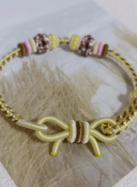 甜美风蝴蝶结手绳手工编织绳