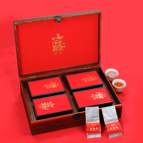 【送礼优选】花香大红袍茶叶礼盒装320g节日送礼长辈高档武夷岩茶 - 图2