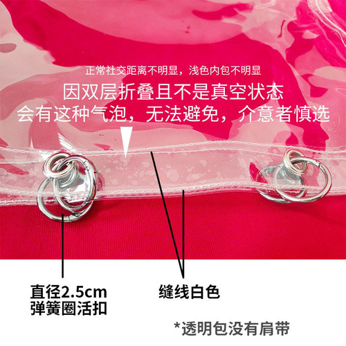 TPU/PVC透明果冻帆布包单肩手提包防尘袋手拎印logo来图定制尺寸 - 图2