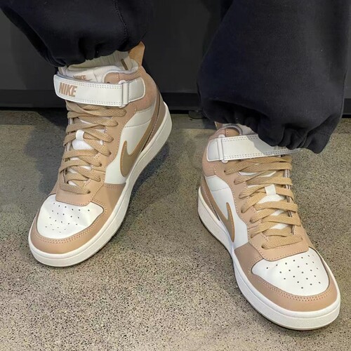 Nike高帮魔术贴板鞋 COURT BOROUGH 白蓝色运动鞋 CD7782-123-125 - 图2