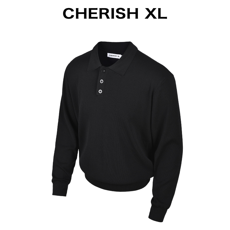 CHERISH XL【老钱新贵】透气抗皱/针织重磅短袖polo衫男款长袖T恤 - 图3