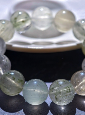 盖亚回声 天然莫奈幽灵圆珠手链 莫奈花园15mm大颗粒幽灵水晶手串