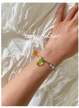 提子手作原创链条彩色串珠手链