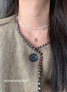 提子手作原创水滴串珠叠戴项链