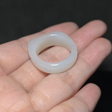 新疆和田玉白玉籽料平安戒指马鞍戒苏工精品男女款玉器指环