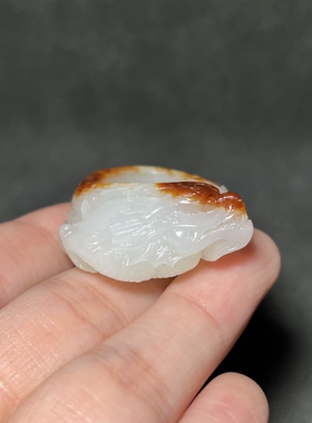 新疆和田玉籽料龙戒圈18mm苏工精品男女款玉器戒指玉坠满皮红皮