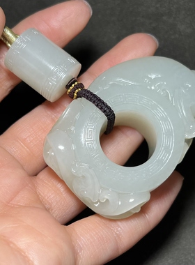 新疆和田玉籽料龙 勒子吊坠苏工精品男女款玉器把件玉佩满皮 生肖