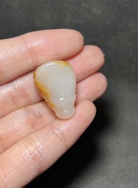 和田玉白玉籽料13*18籽料一体三通苏工精品男女款玉器链子配饰