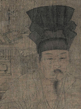 国画字画横幅书画人物画客厅茶馆挂画装饰画周文矩重屏会棋图卷轴