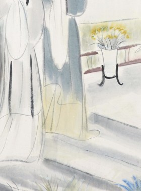 字画客厅国画书画作品集高清装饰画挂画复制林风眠 五美图赠装裱