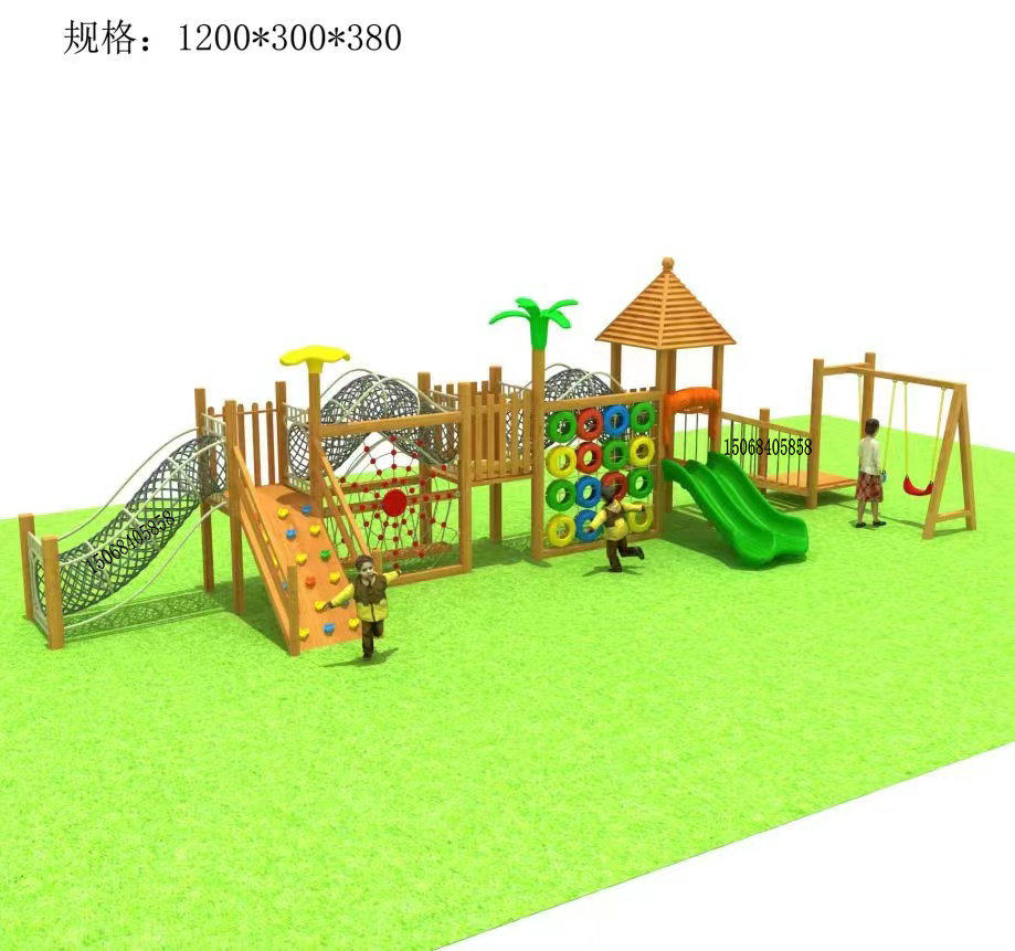 大型幼儿园户外游乐设施儿童室外木制攀爬架组合木质滑梯秋千定制_虎窝淘