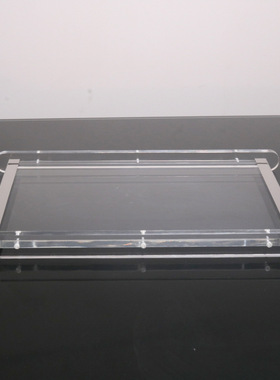 简约现代桌面亚克力金属边架托盘售楼处展示盘玄关样板房装饰摆件