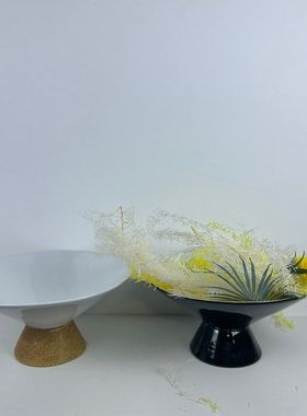 轻奢茶几手绘陶瓷高脚茶点盘网红水果盘客厅家用点心零食贡盘供盘