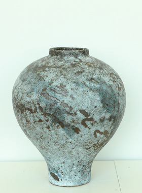 复古粗陶大花瓶创意家居落地装饰室内插干花器民宿陶瓷摆件