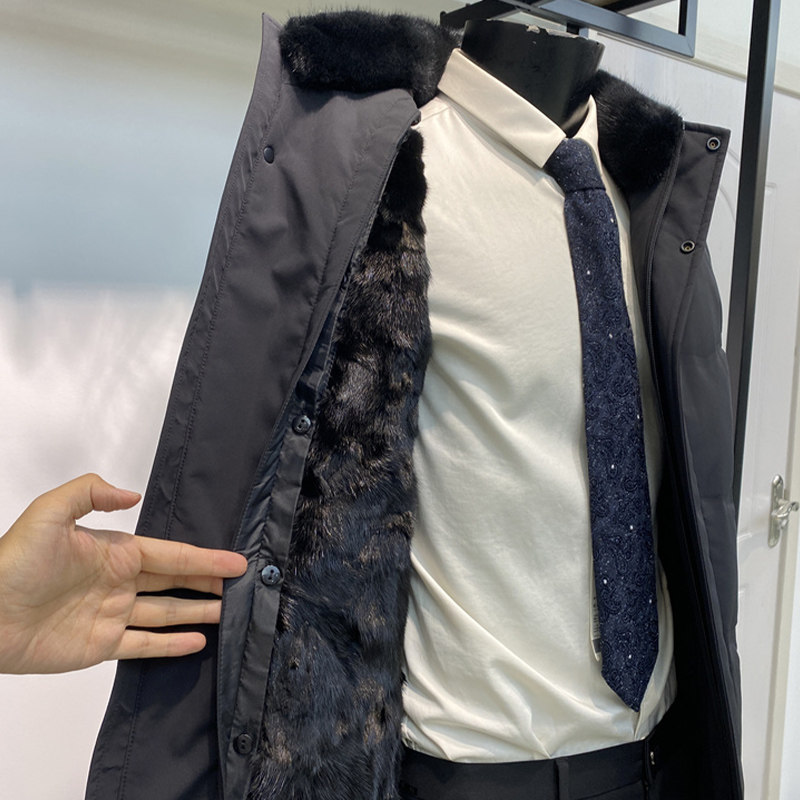 男士立领水貂内胆可脱卸尼克服外套商务休闲保暖上衣LENZON领佐,淘宝优惠券,粉丝福利购,淘宝优惠卷