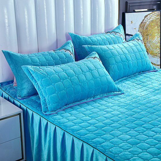Warm crystal velvet pillowcase autumn and winter thickened flannel quilted pillow cover single plus velvet pillow core cover pair
