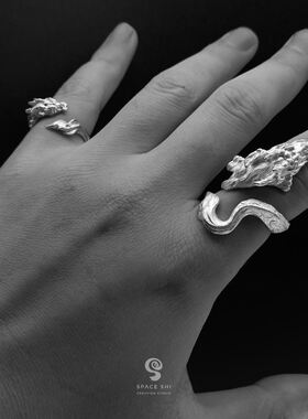 国风原创正品手工雕刻银饰戒指