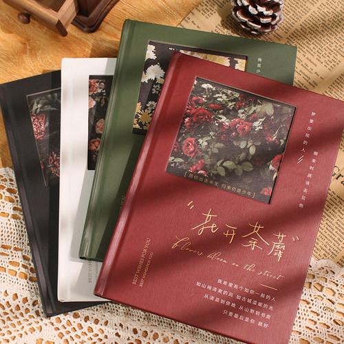 文艺笔记本子ins高颜值学生加厚硬壳日记本小清新横线摘抄记录本 - 图1