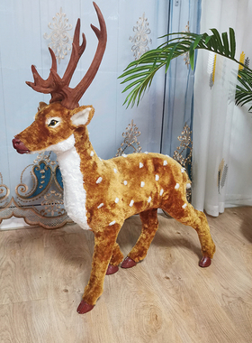 麋鹿圣诞树橱窗桌面摆件仿真动物