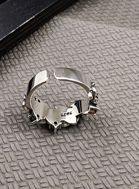 925纯银流行饰品玫瑰戒指