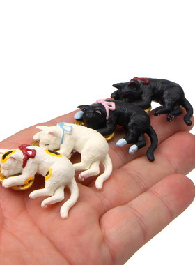 桌面装饰猫咪微景观摆件树脂造景