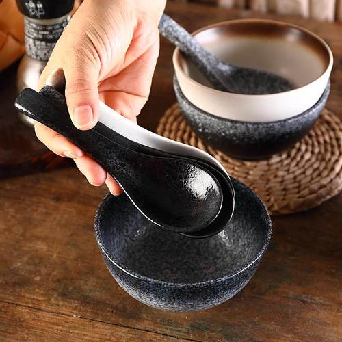 日式米饭碗水果碗碟厚实加厚5英寸陶瓷碗作料碟甜品碗调料碗 - 图1