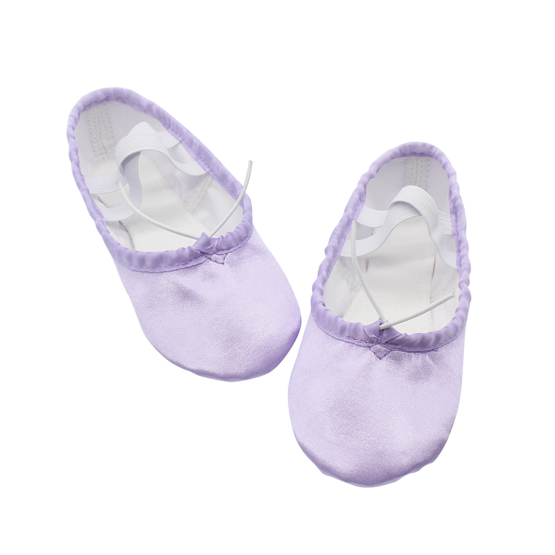 偲珂莉儿童舞蹈鞋缎面练功舞鞋考级鞋软底芭蕾舞鞋紫色天蓝色9070 - 图3