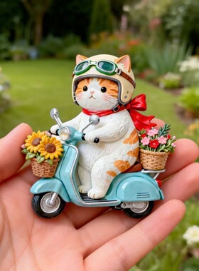 骑车小猫树脂浮雕磁吸冰箱贴创意家居装饰品纪念品小礼品伴手礼