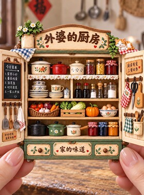 外婆的厨房树脂浮雕磁吸冰箱贴跨境创意装饰品小礼品伴手礼纪念品