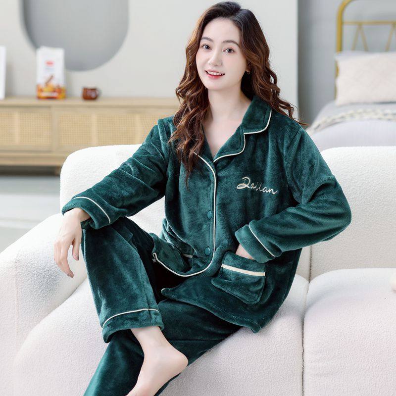 秋冬季女士加厚绒珊瑚绒睡衣妈妈保暖套装法兰绒大码中老年家居服,淘宝优惠券,粉丝福利购,淘宝优惠卷