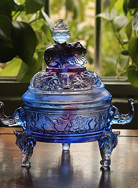 古法琉璃佛堂吉象禅意风香道用品