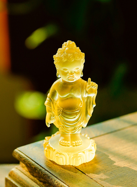 琉璃太子佛浴佛盆套装供奉摆件