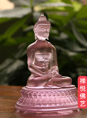 手工古法琉璃粉色款用品五方佛