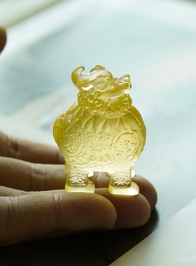 国风文创琉璃迷你天禄貔貅招财摆件办公桌茶桌茶宠随身携带手把件