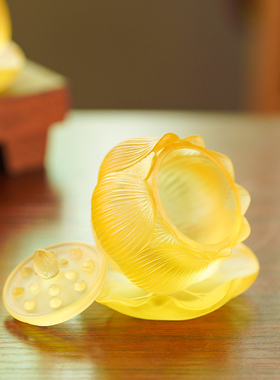 古法琉璃金色圣水杯家用供杯